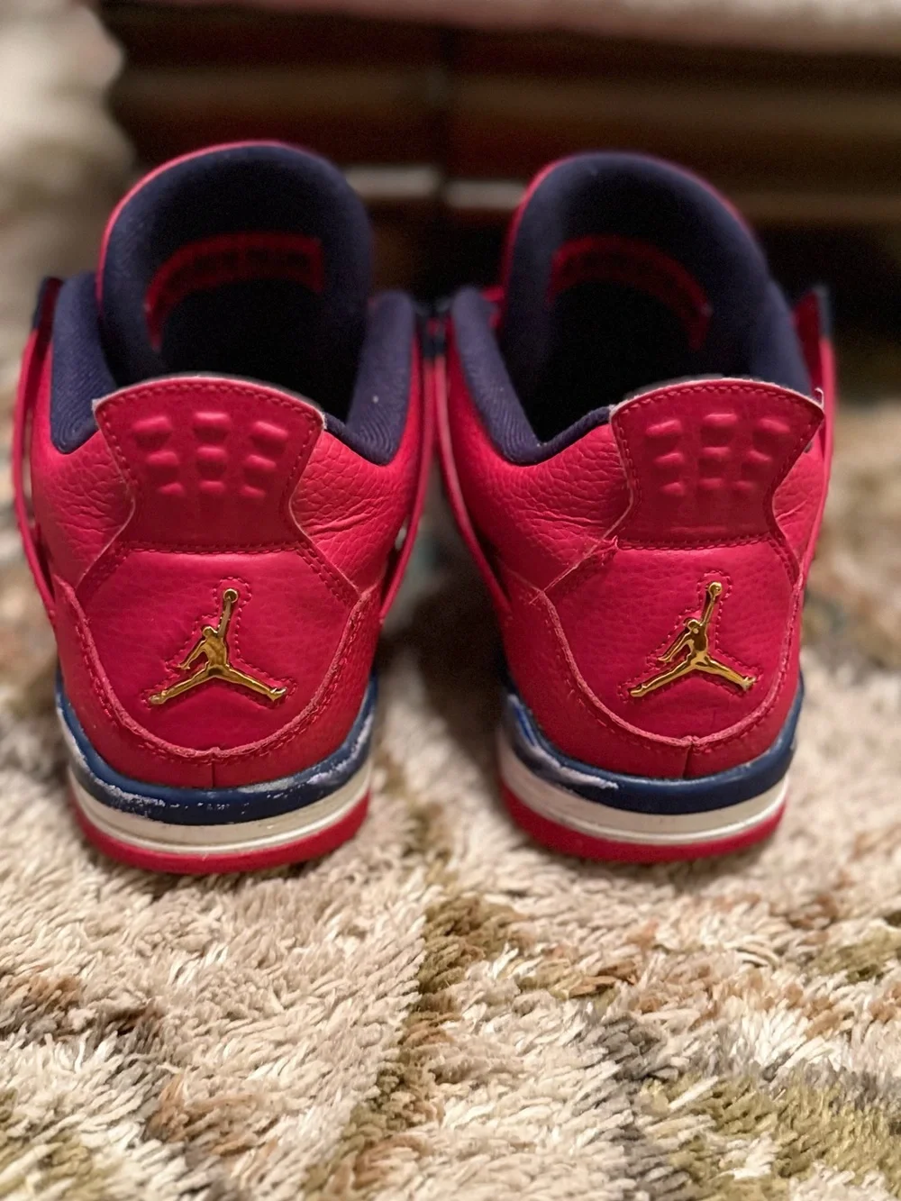 Air Jordan 4 Retro Red/Navy Basketball Sneakers
